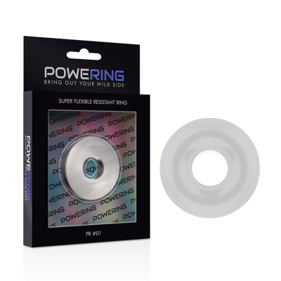 POWERING&trade; - ANEL PARA O PÊNIS SUPER FLEXÍVEL E RESISTENTE 3,5CM TRANSPARENTE - D-225441 - Dona Pimenta