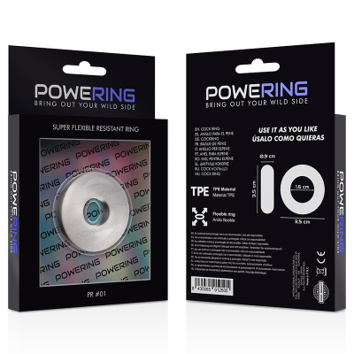 POWERING&trade; - ANEL PARA O PÊNIS SUPER FLEXÍVEL E RESISTENTE 3,5CM TRANSPARENTE - D-225441 - Dona Pimenta