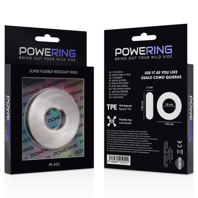 POWERING&trade; - ANEL PARA O PÊNIS SUPER FLEXÍVEL E RESISTENTE 4,5CM TRANSPARENTE - D-225443 - Dona Pimenta