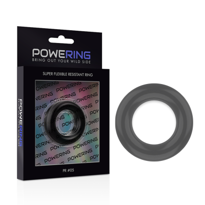 POWERING&trade;- ANEL PARA PÊNIS SUPER FLEXÍVEL E RESISTENTE 4,8CM PR05 PRETO - D-225448 - Dona Pimenta