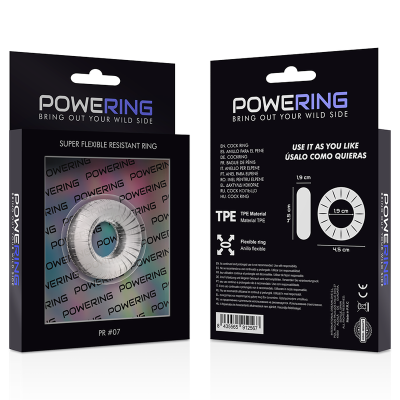 POWERING&trade;- ANEL PARA PÊNIS SUPER FLEXÍVEL E RESISTENTE 4,5CM PR07 TRANSPARENTE - D-225463 - Dona Pimenta