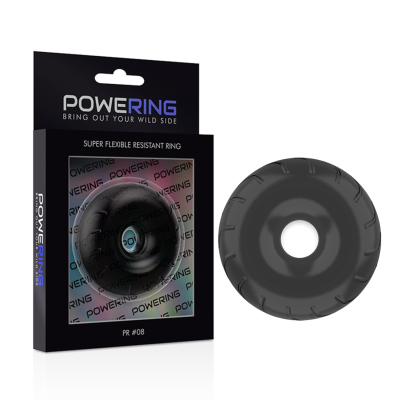 POWERING&trade;- ANEL PARA PÊNIS SUPER FLEXÍVEL E RESISTENTE 5CM PR08 PRETO - D-225464 - Dona Pimenta