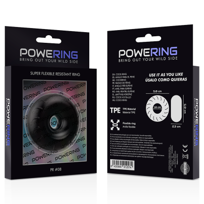 POWERING&trade;- ANEL PARA PÊNIS SUPER FLEXÍVEL E RESISTENTE 5CM PR08 PRETO - D-225464 - Dona Pimenta