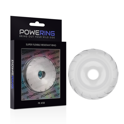 POWERING&trade; - ANEL PARA O PÉNIS SUPER FLEXÍVEL E RESISTENTE 5CM PR08 TRANSPARENTE - D-225465 - Dona Pimenta