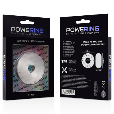 POWERING&trade; - ANEL PARA O PÉNIS SUPER FLEXÍVEL E RESISTENTE 5CM PR08 TRANSPARENTE - D-225465 - Dona Pimenta