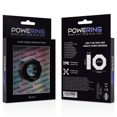 POWERING&trade; - ANEL PARA O PÉNIS SUPER FLEXÍVEL E RESISTENTE 5CM PR10 PRETO - D-225466 - Dona Pimenta