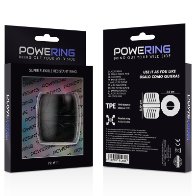 POWERING&trade; - ANEL PARA O PÉNIS SUPER FLEXÍVEL E RESISTENTE 5 CM PR11 PRETO - D-225468 - Dona Pimenta