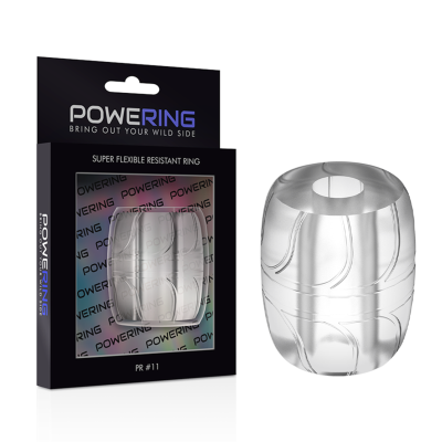 POWERING&trade; - ANEL PARA O PÉNIS SUPER FLEXÍVEL E RESISTENTE 5 CM PR11 TRANSPARENTE - D-225469 - Dona Pimenta