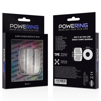 POWERING&trade; - ANEL PARA O PÉNIS SUPER FLEXÍVEL E RESISTENTE 5 CM PR11 TRANSPARENTE - D-225469 - Dona Pimenta