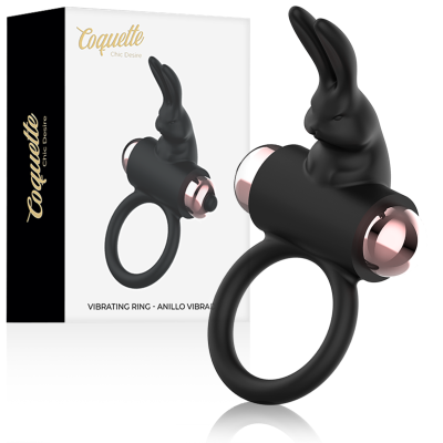 COQUETTE CHIC DESIRE - ANEL COM VIBRADOR PRETO/ OURO - D-225736 - Dona Pimenta