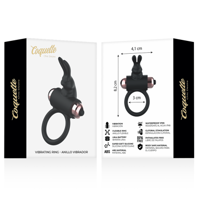 COQUETTE CHIC DESIRE - ANEL COM VIBRADOR PRETO/ OURO - D-225736 - Dona Pimenta