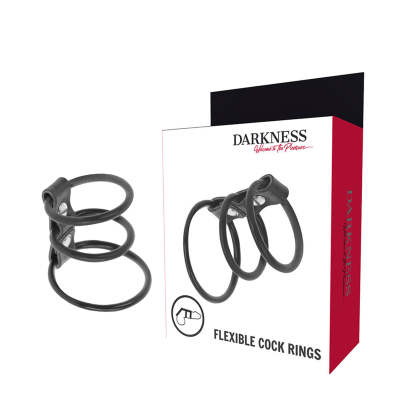 DARKNESS FLEXIBLE COCK RINGS SET OF 3 - D-226730 - Dona Pimenta