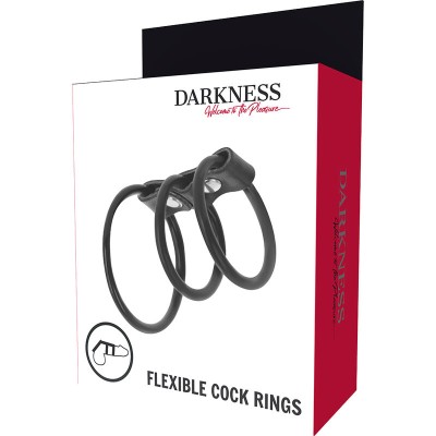 DARKNESS FLEXIBLE COCK RINGS SET OF 3 - D-226730 - Dona Pimenta