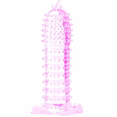 PENIS SLEEVE WITH STIMULATING POINTS PINK 14 CM - D57-149022RS - Dona Pimenta