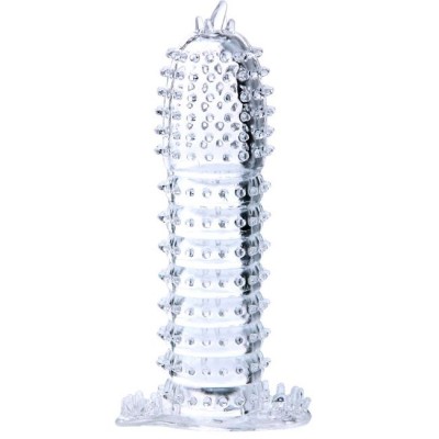 PENIS SLEEVE WITH STIMULATING POINTS CLEAR 14 CM - D57-149022TR - Dona Pimenta