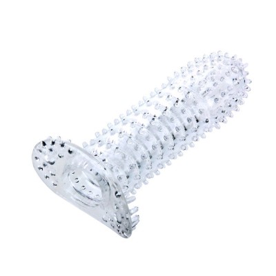 PENIS SLEEVE WITH STIMULATING POINTS CLEAR 14 CM - D57-149022TR - Dona Pimenta