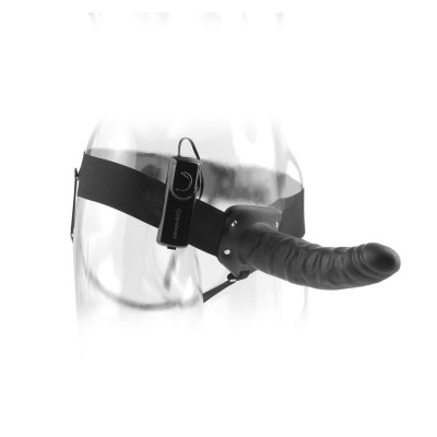 FETISH FANTASY 19 CM VIBRATÓRIO HOLLOW STRAP-ON PRETO - PD3361-23 - Dona Pimenta