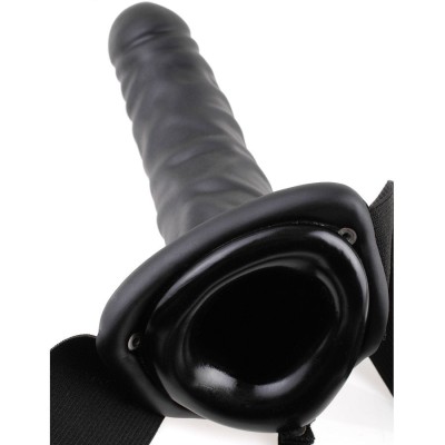 FETISH FANTASY 19 CM VIBRATÓRIO HOLLOW STRAP-ON PRETO - PD3361-23 - Dona Pimenta