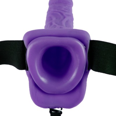 FETISH FANTASY SERIES 7" HOLLOW STRAP-ON VIBRANDO COM BOLAS 17,8CM ROXO - PD3376-12 - Dona Pimenta