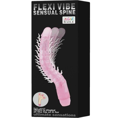 FLEXI VIBE SENSUAL SPINE BENDABLE VIBRATING DILDO LILA 23.5 CM - D-218798 - Dona Pimenta