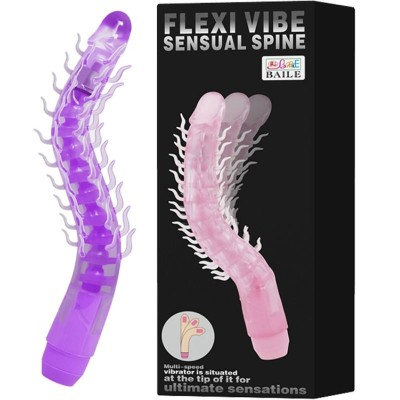 FLEXI VIBE SENSUAL SPINE BENDABLE VIBRATING DILDO LILA 23.5 CM - D-218798 - Dona Pimenta