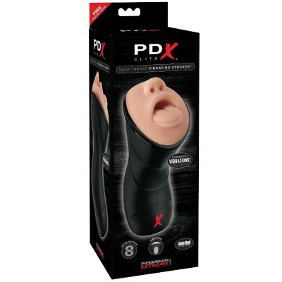 PDX ELITE DEEP THROAT VIBRATING STROKER - RD507 - Dona Pimenta