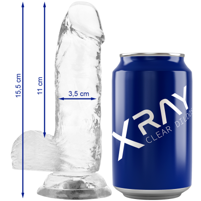 XRAY CLEAR DILDO REALISTA TRANSPARENTE 15.5CM X 3.5CM - D-224100 - Dona Pimenta