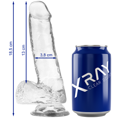 XRAY CLEAR DILDO REALISTA TRANSPARENTE 18.5CM X 3.8CM - D-224101 - Dona Pimenta