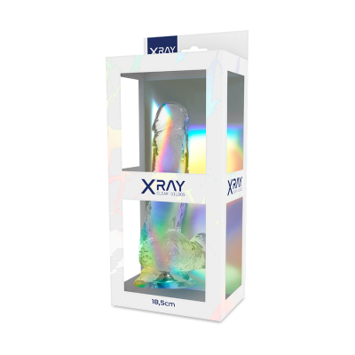 XRAY CLEAR DILDO REALISTA TRANSPARENTE 18.5CM X 3.8CM - D-224101 - Dona Pimenta