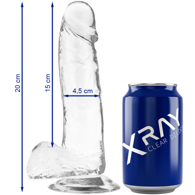 XRAY CLEAR DILDO REALISTA TRANSPARENTE 20CM X 4.5CM - D-224102 - Dona Pimenta