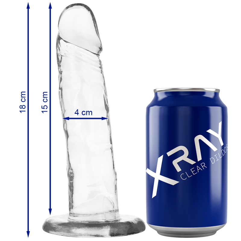 XRAY CLEAR DILDO TRANSPARENTE 18CM X 4CM - D-224104 - Dona Pimenta