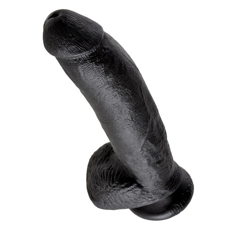 KING COCK 9" GALO PRETO COM BOLAS 22,9 CM - PD5508-23 - Dona Pimenta