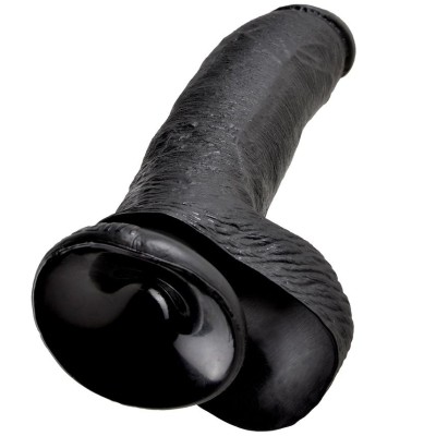 KING COCK 9" GALO PRETO COM BOLAS 22,9 CM - PD5508-23 - Dona Pimenta