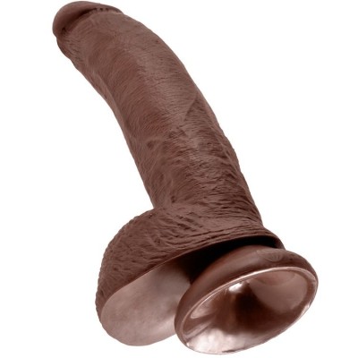 KING COCK 9" GALO CASTANHO COM BOLAS 22,9 CM - PD5508-29 - Dona Pimenta