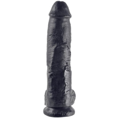 KING COCK 10" GALO PRETO COM BOLAS 25,4 CM - PD5509-23 - Dona Pimenta