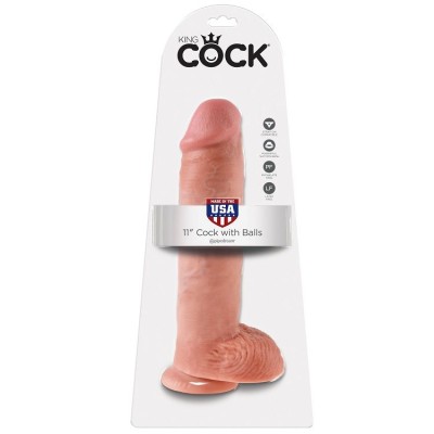 KING COCK 11 "CARNE GALO COM BOLAS 28 CM - PD5510-21 - Dona Pimenta