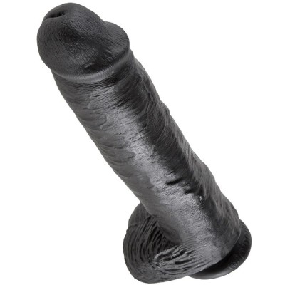 KING COCK 11" GALO PRETO COM BOLAS 28 CM - PD5510-23 - Dona Pimenta