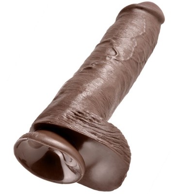 KING COCK 11" GALO CASTANHO COM BOLAS 28 CM - PD5510-29 - Dona Pimenta