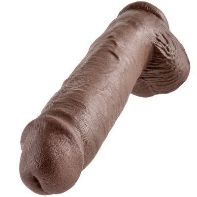 KING COCK 11" GALO CASTANHO COM BOLAS 28 CM - PD5510-29 - Dona Pimenta