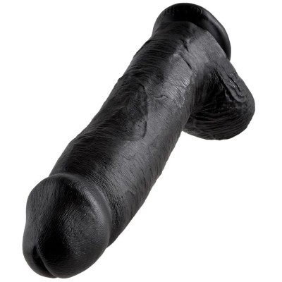 KING COCK 12" GALO PRETO COM BOLAS 30,48 CM - PD5511-23 - Dona Pimenta