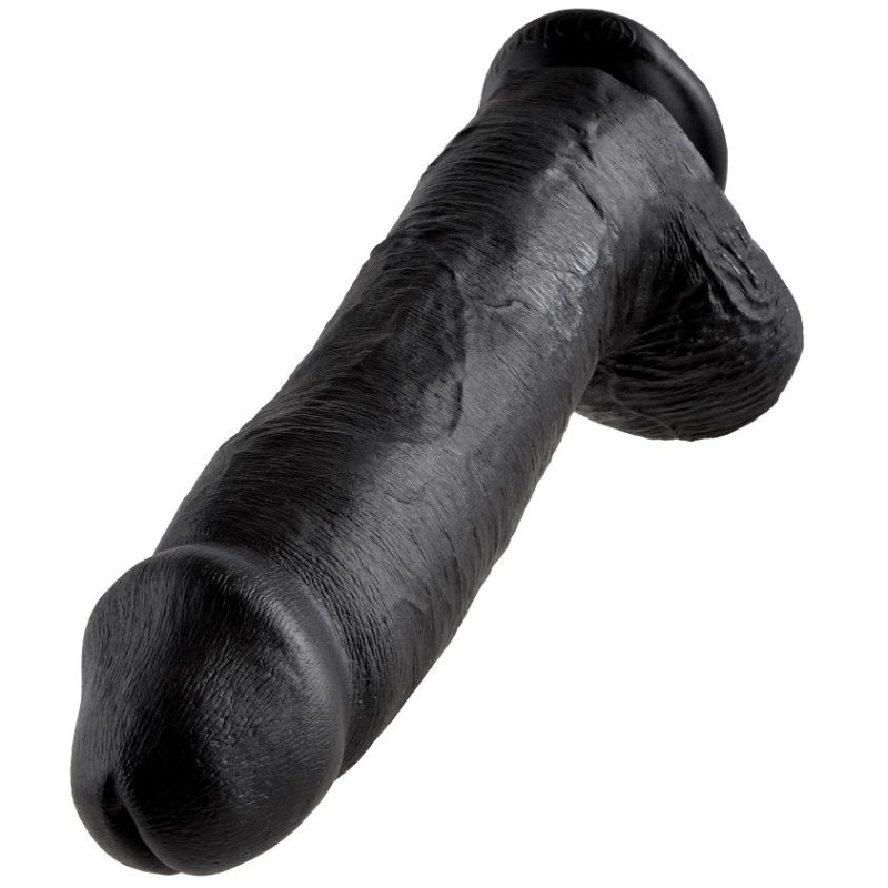 KING COCK 12" GALO PRETO COM BOLAS 30,48 CM - PD5511-23 - Dona Pimenta