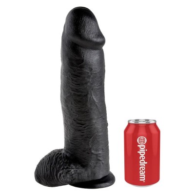 KING COCK 12" GALO PRETO COM BOLAS 30,48 CM - PD5511-23 - Dona Pimenta