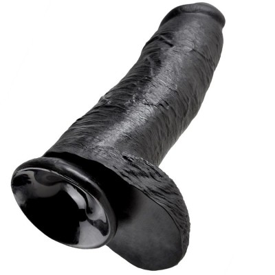 KING COCK 12" GALO PRETO COM BOLAS 30,48 CM - PD5511-23 - Dona Pimenta