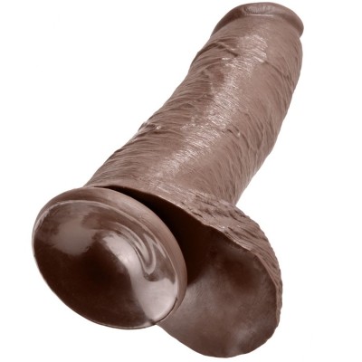 KING COCK 12" GALO CASTANHO COM BOLAS 30,48 CM - PD5511-29 - Dona Pimenta