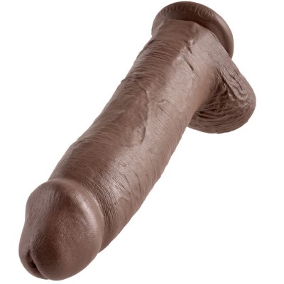 KING COCK 12" GALO CASTANHO COM BOLAS 30,48 CM - PD5511-29 - Dona Pimenta