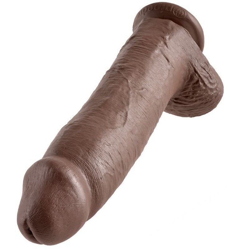 KING COCK 12" GALO CASTANHO COM BOLAS 30,48 CM - PD5511-29 - Dona Pimenta