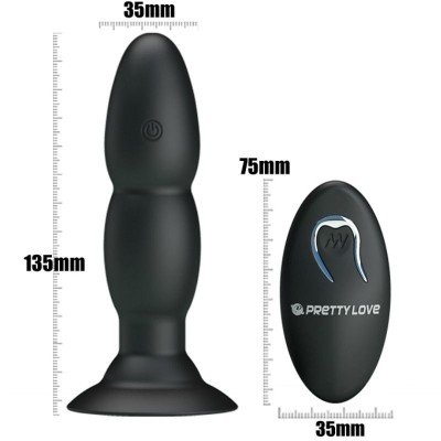 PRETTY LOVE PLUG VIBRADOR Y ROTACIÓN POR CONTROL REMOTO - D-211731 - Dona Pimenta