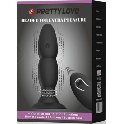 PRETTY LOVE PLUG VIBRADOR Y ROTACIÓN POR CONTROL REMOTO - D-211731 - Dona Pimenta