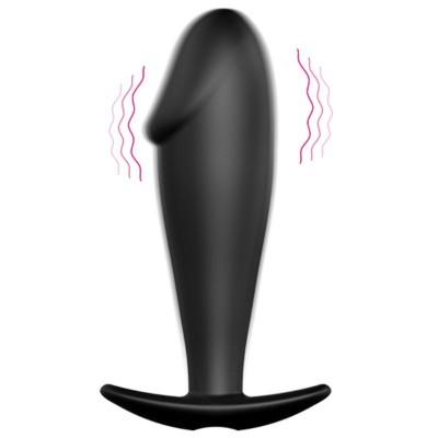 PRETTY LOVE PLUG ANAL SILICONA FORMA PENE Y 12 MODOS VIBRACION - NEGRO - D-211740 - Dona Pimenta