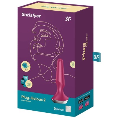 SATISFYER PLUG ILICIOUS 2 PLUG VIBRATOR - BERRY - D-229507 - Dona Pimenta